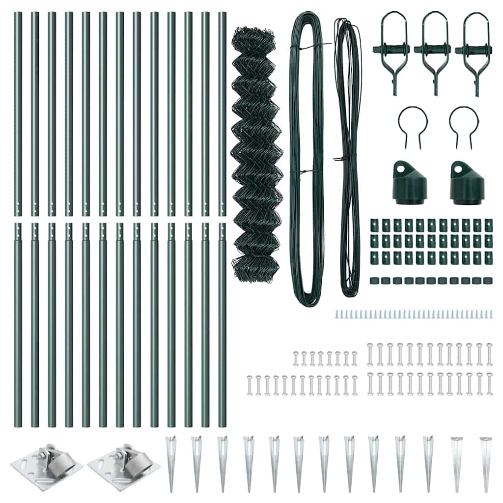 Fence Post Green 25 x 1.2 m (60 x 60 mm mesh) Steel and PVC