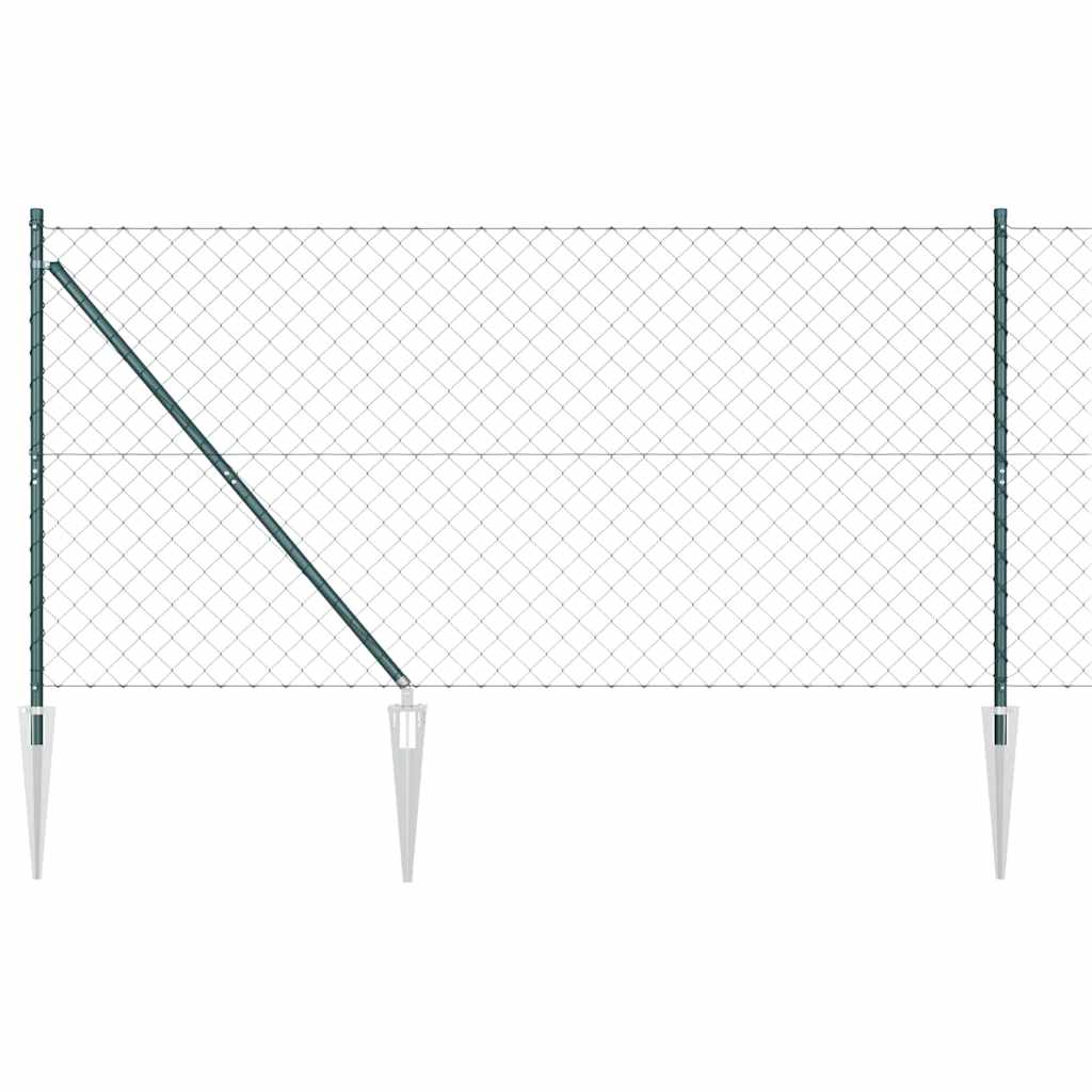 Fence Post Green 25 x 1.4 m (60 x 60 mm mesh) Steel and PVC