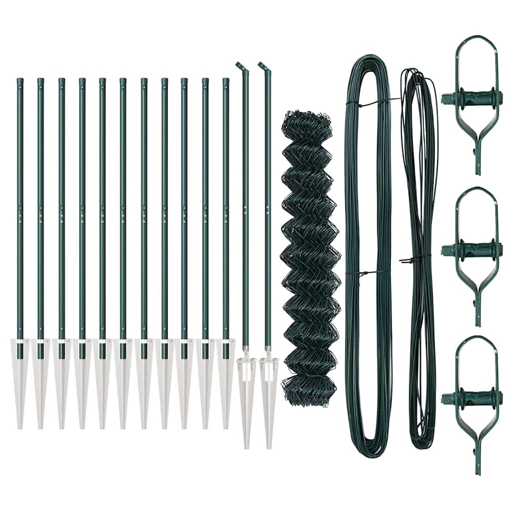 Fence Post Green 25 x 1.4 m (60 x 60 mm mesh) Steel and PVC