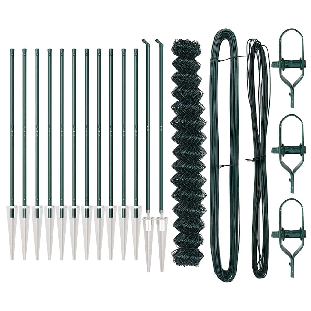 Fence Post Green 25 x 1.6 m (60 x 60 mm mesh) Steel and PVC