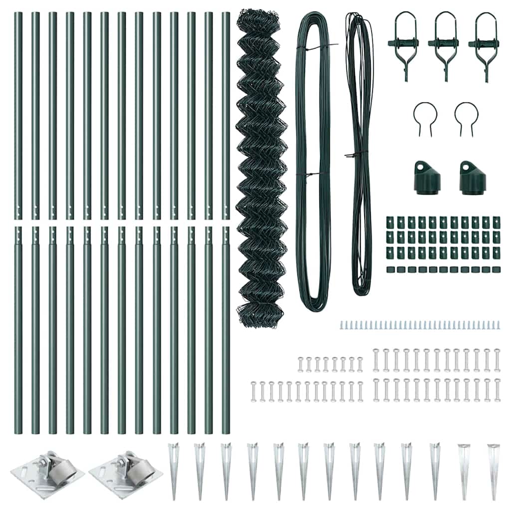 Fence Post Green 25 x 1.6 m (60 x 60 mm mesh) Steel and PVC