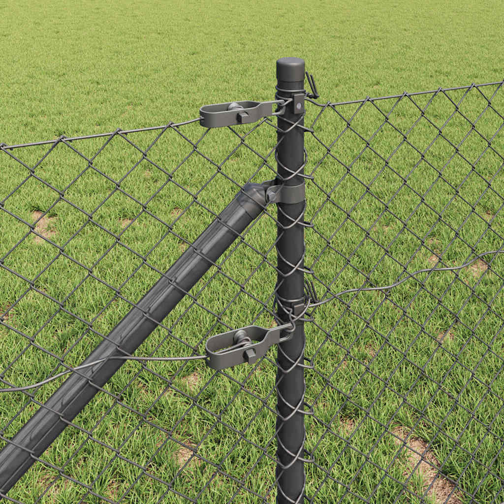 Fence Post Grey 10 x 0.4 m (40 x 40 mm mesh) Steel and PVC