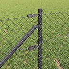 Fence Post Grey 10 x 0.8 m (40 x 40 mm mesh) Steel and PVC