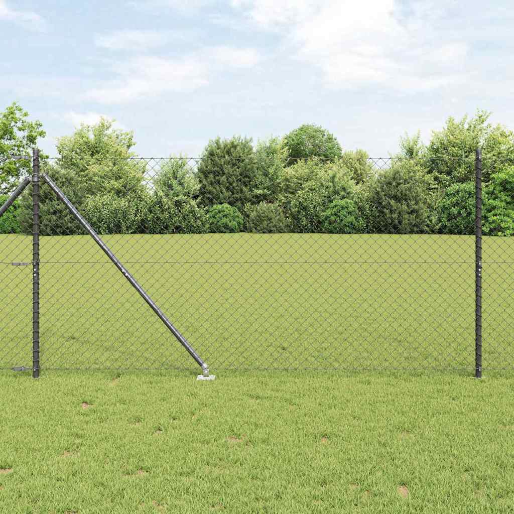 Fence Post Grey 10 x 1.2 m (40 x 40 mm mesh) Steel and PVC