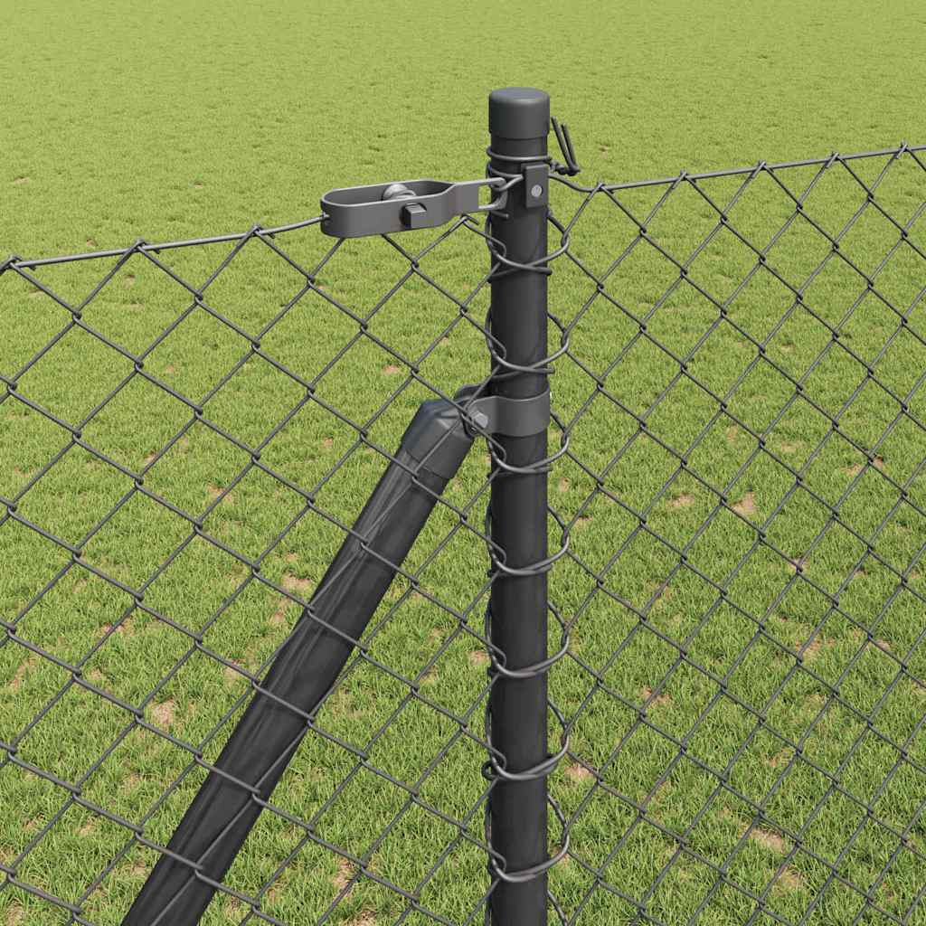 Fence Post Grey 10 x 1.6 m (40 x 40 mm mesh) Steel and PVC