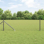 Fence Post Grey 10 x 0.8 m (60 x 60 mm mesh) Steel and PVC