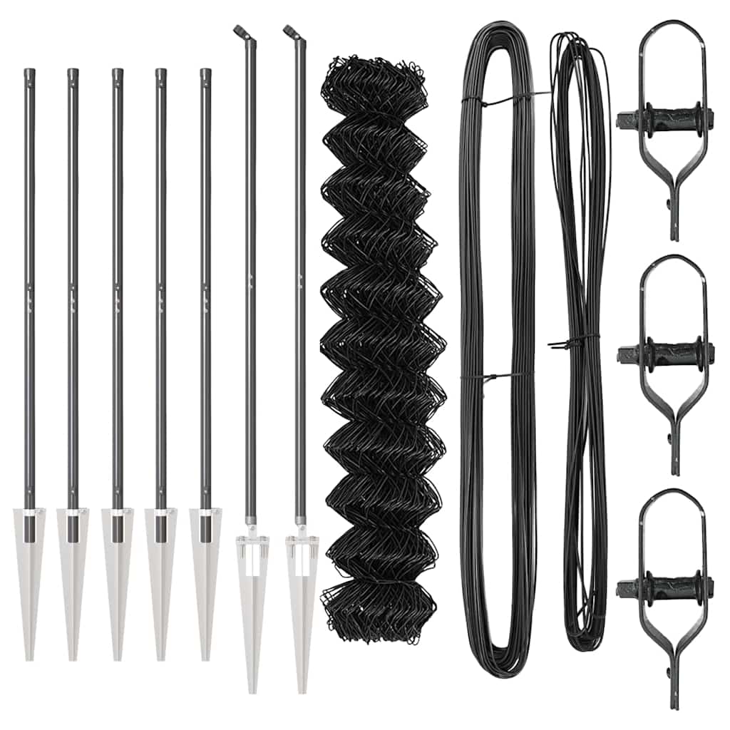 Fence Post Grey 10 x 1.2 m (60 x 60 mm mesh) Steel and PVC