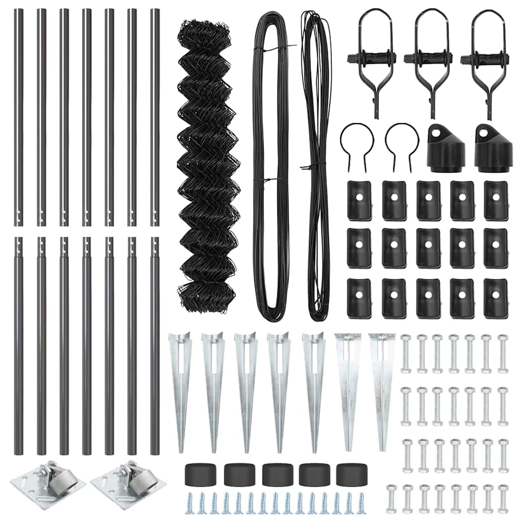 Fence Post Grey 10 x 1.4 m (60 x 60 mm mesh) Steel and PVC