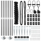 Fence Post Grey 10 x 1.4 m (60 x 60 mm mesh) Steel and PVC