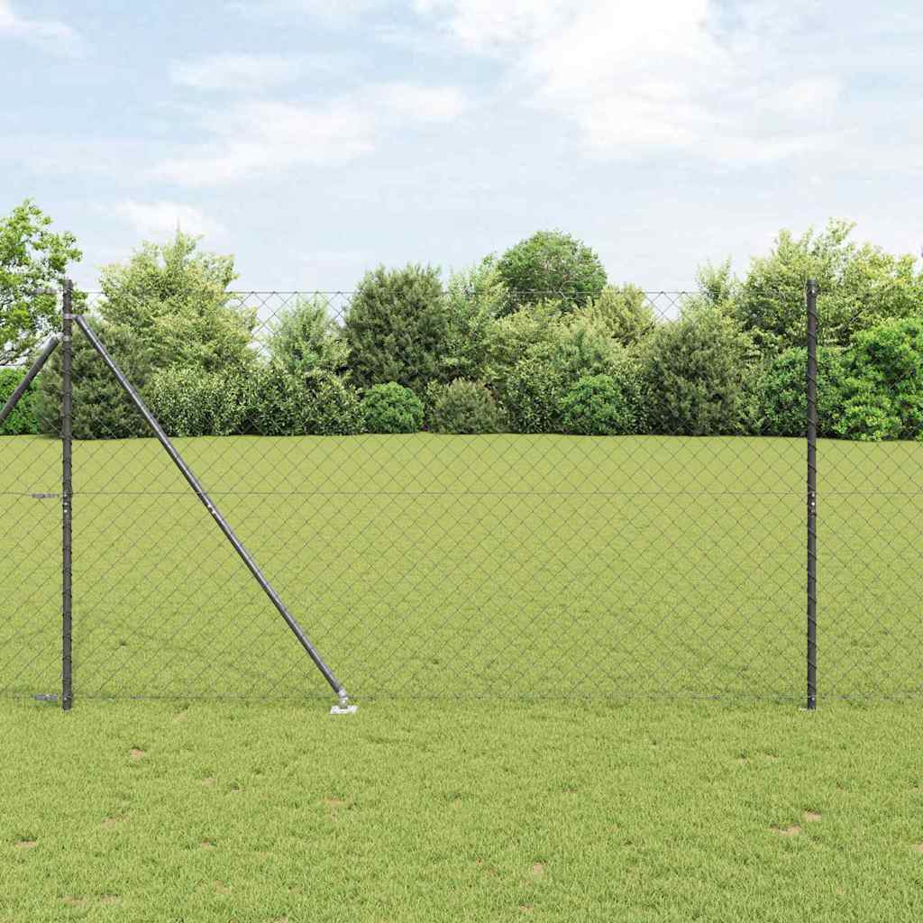 Fence Post Grey 10 x 1.5 m (60 x 60 mm mesh) Steel and PVC