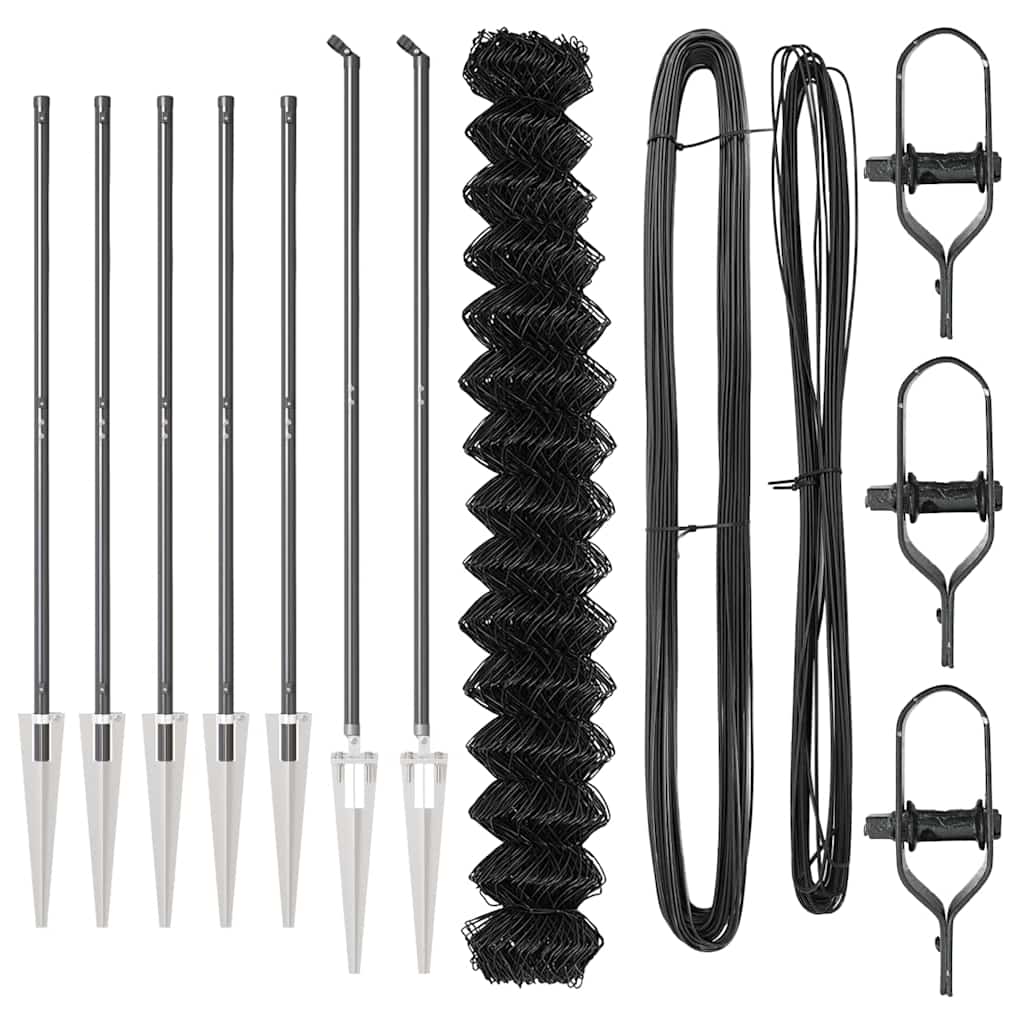 Fence Post Grey 10 x 1.5 m (60 x 60 mm mesh) Steel and PVC