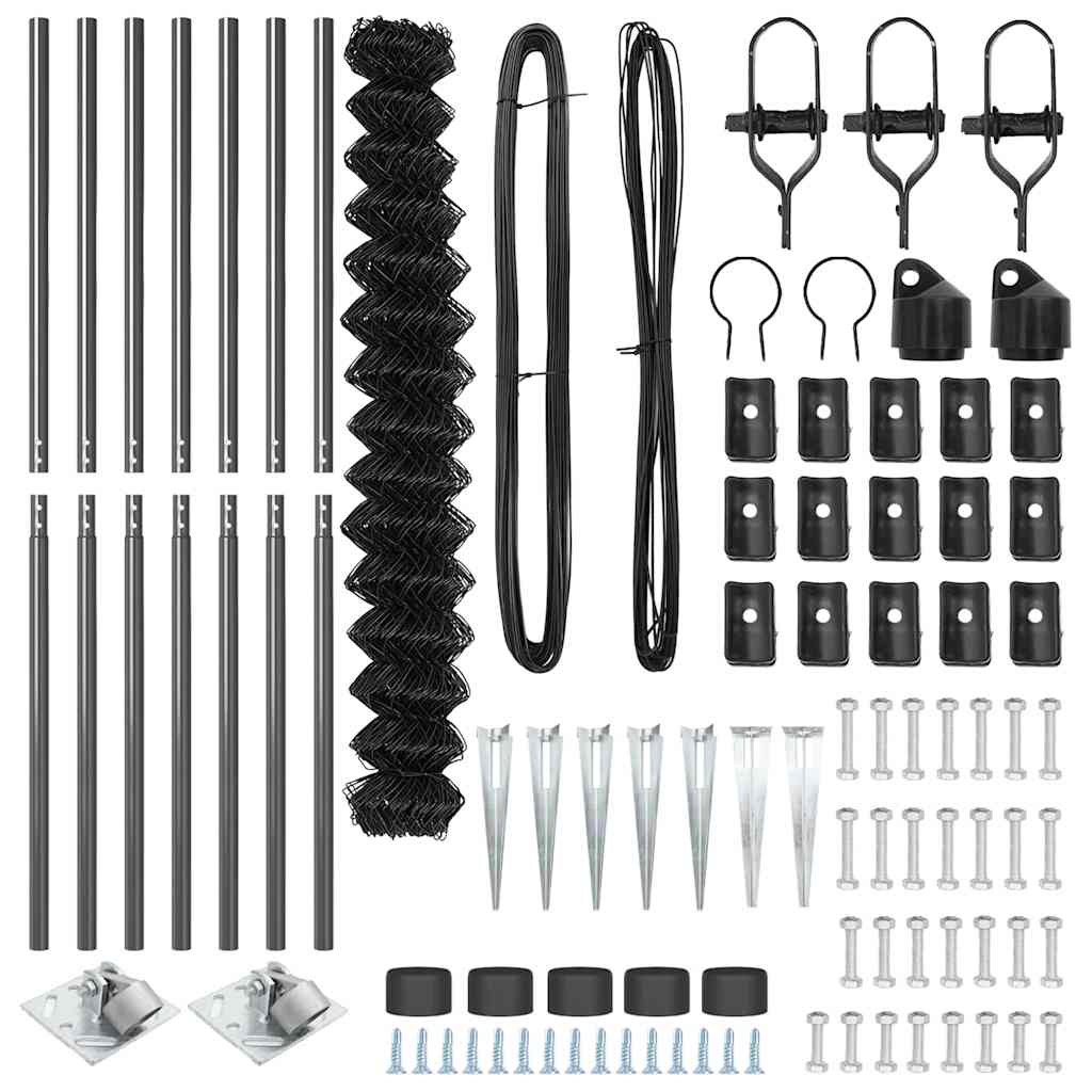 Fence Post Grey 10 x 1.6 m (60 x 60 mm mesh) Steel and PVC