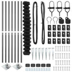 Fence Post Grey 10 x 1.6 m (60 x 60 mm mesh) Steel and PVC