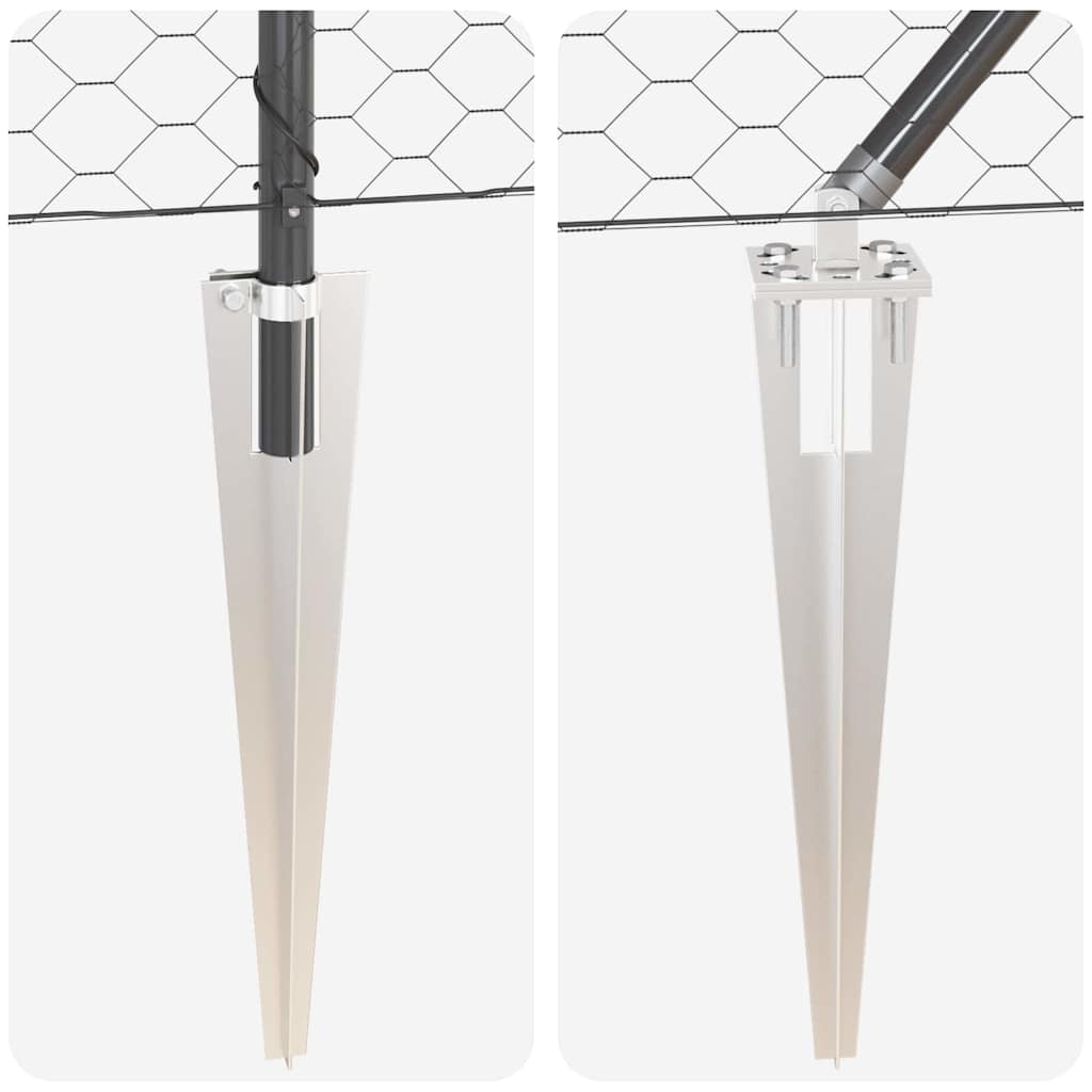 Fence Post Grey 25 x 1 m (40 x 40 mm mesh) Steel and PVC