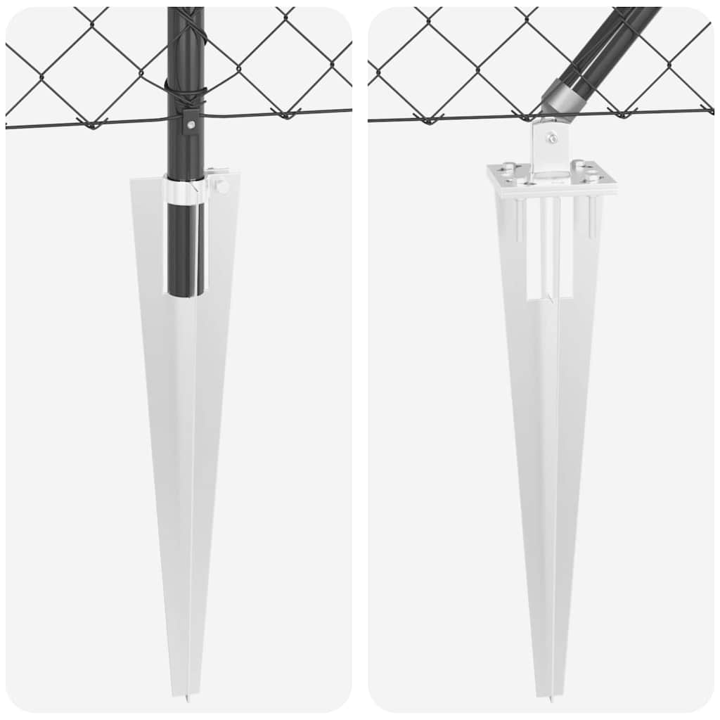 Fence Post Grey 25 x 0.4 m (60 x 60 mm mesh) Steel and PVC