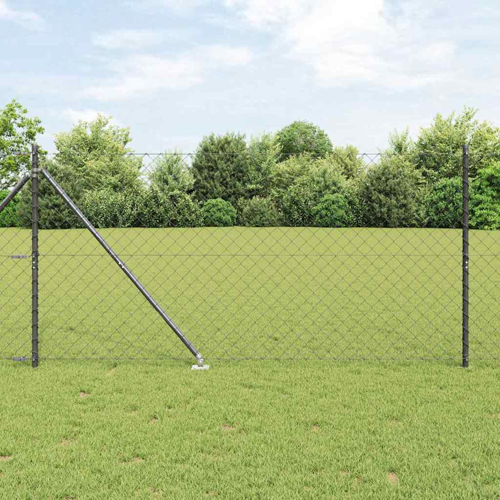Fence Post Grey 25 x 1.2 m (60 x 60 mm mesh) Steel and PVC