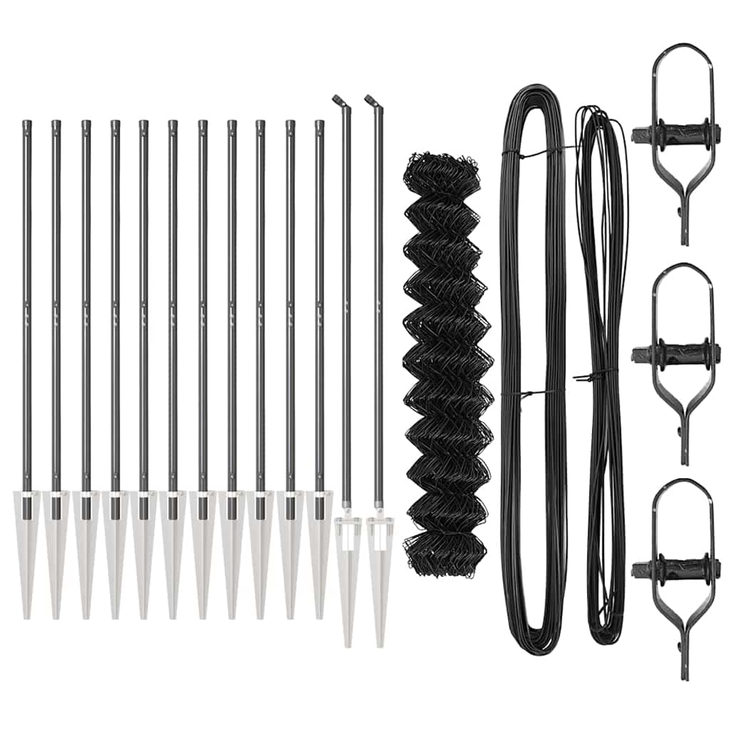 Fence Post Grey 25 x 1.4 m (60 x 60 mm mesh) Steel and PVC