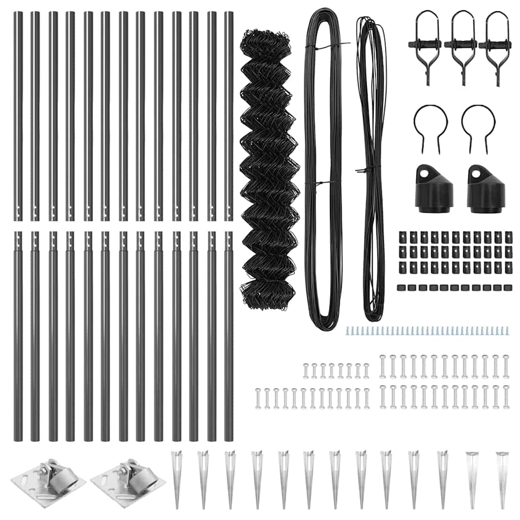 Fence Post Grey 25 x 1.4 m (60 x 60 mm mesh) Steel and PVC