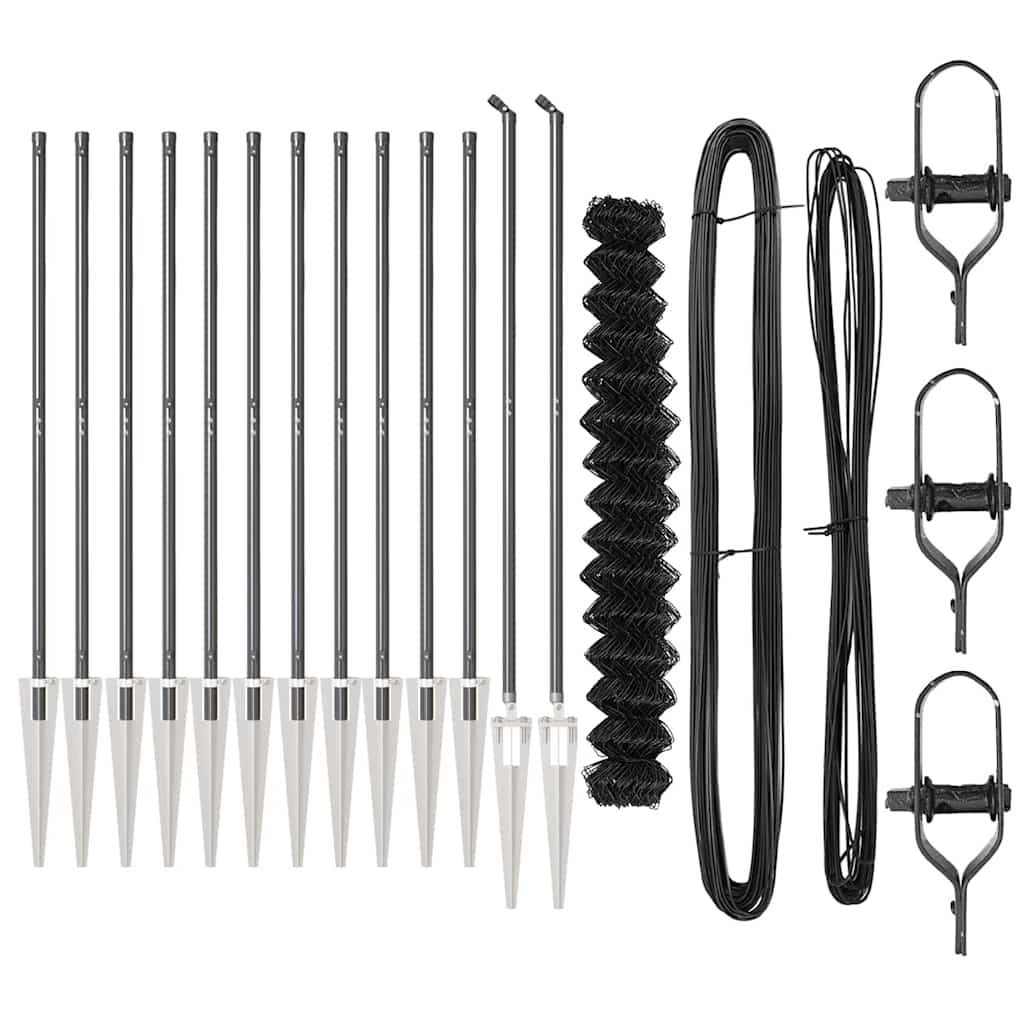 Fence Post Grey 25 x 1.6 m (60 x 60 mm mesh) Steel and PVC