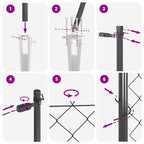 Fence Post Grey 25 x 1.6 m (60 x 60 mm mesh) Steel and PVC