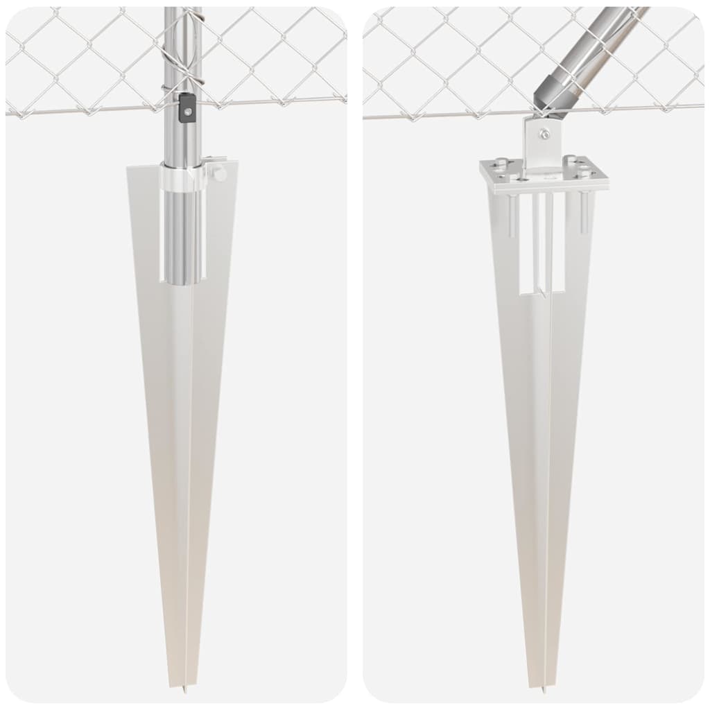 Fence Post Silver 10 x 0.4 m (40 x 40 mm mesh) Steel