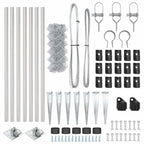 Fence Post Silver 10 x 0.6 m (40 x 40 mm mesh) Steel