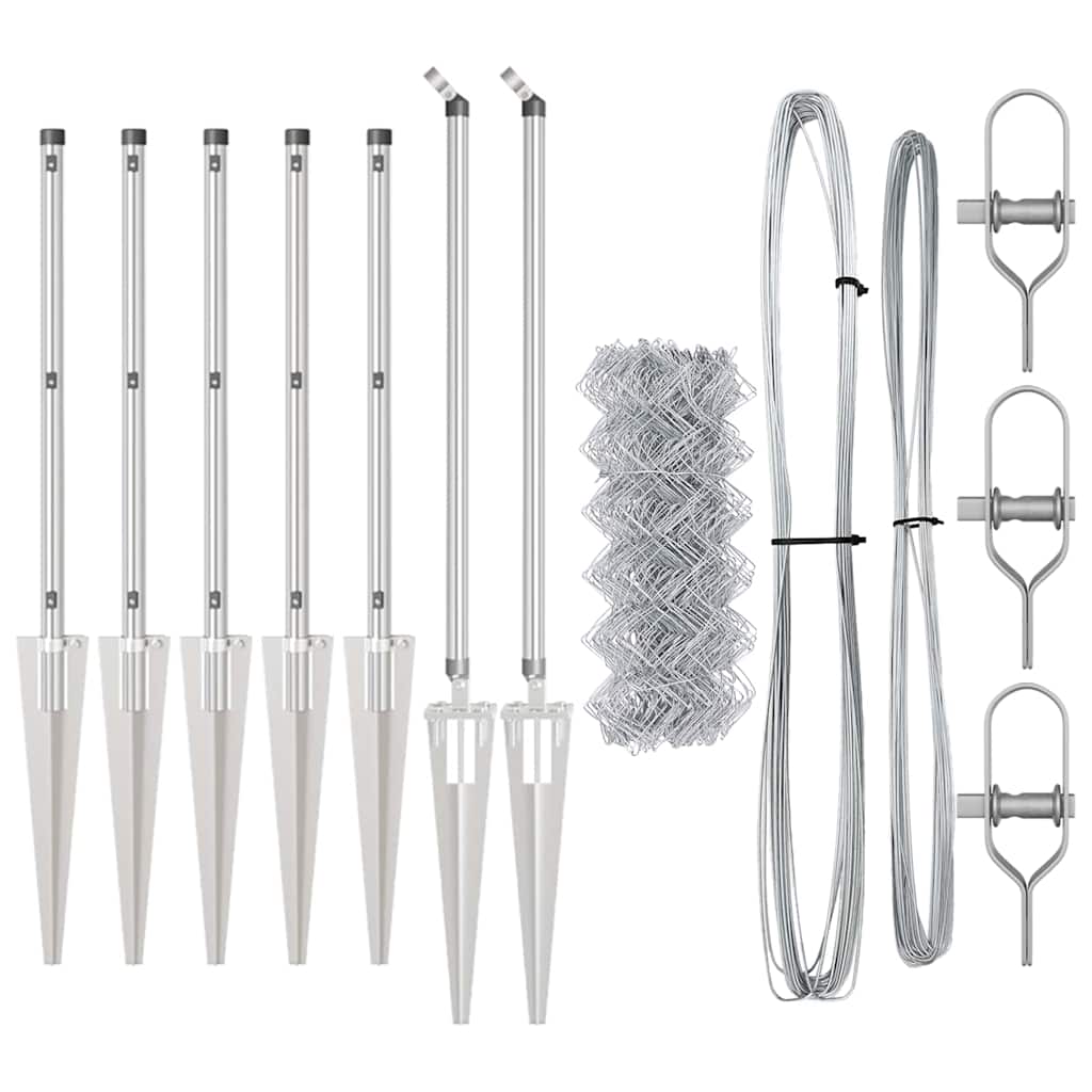 Fence Post Silver 10 x 1 m (40 x 40 mm mesh) Steel