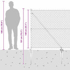 Fence Post Silver 10 x 1.4 m (40 x 40 mm mesh) Steel