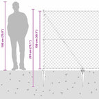 Fence Post Silver 10 x 1.5 m (40 x 40 mm mesh) Steel