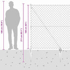 Fence Post Silver 10 x 1.6 m (40 x 40 mm mesh) Steel