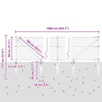 Fence Post Silver 10 x 0.8 m (60 x 60 mm mesh) Steel