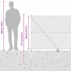 Fence Post Silver 10 x 1.2 m (60 x 60 mm mesh) Steel