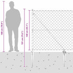 Fence Post Silver 10 x 1.4 m (60 x 60 mm mesh) Steel