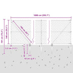 Fence Post Silver 10 x 1.4 m (60 x 60 mm mesh) Steel