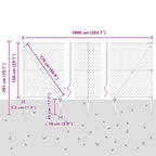 Fence Post Silver 10 x 1.5 m (60 x 60 mm mesh) Steel