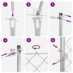 Fence Post Silver 25 x 0.8 m (40 x 40 mm mesh) Steel