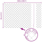 Fence Post Silver 25 x 0.8 m (40 x 40 mm mesh) Steel