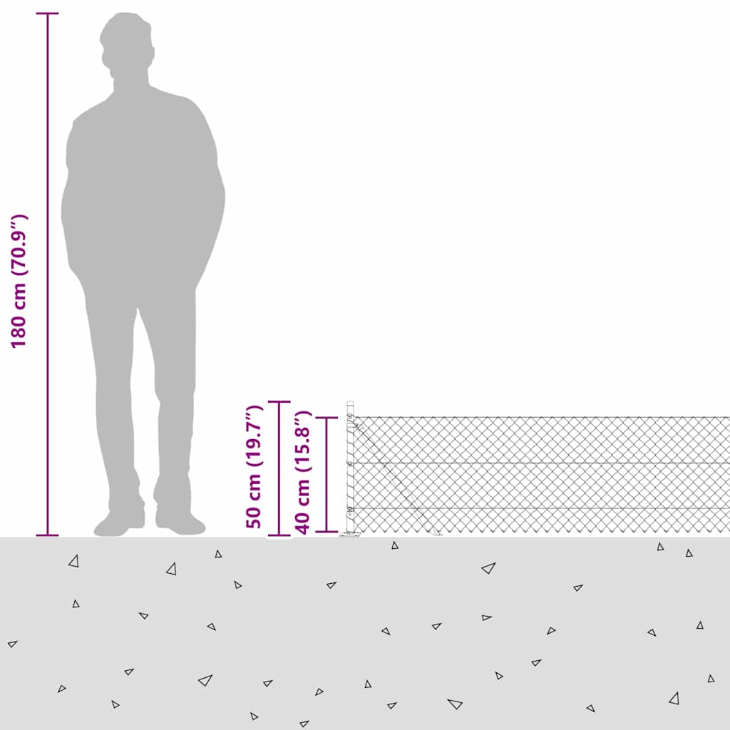 Fence Post Green 10 x 0.4 m (40 x 40 mm mesh) Steel and PVC