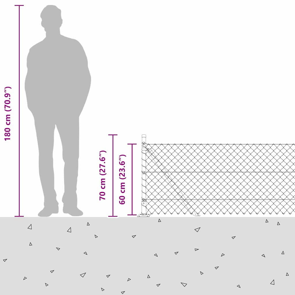 Fence Post Green 10 x 0.6 m (40 x 40 mm mesh) Steel and PVC
