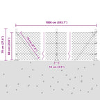 Fence Post Green 10 x 0.6 m (40 x 40 mm mesh) Steel and PVC