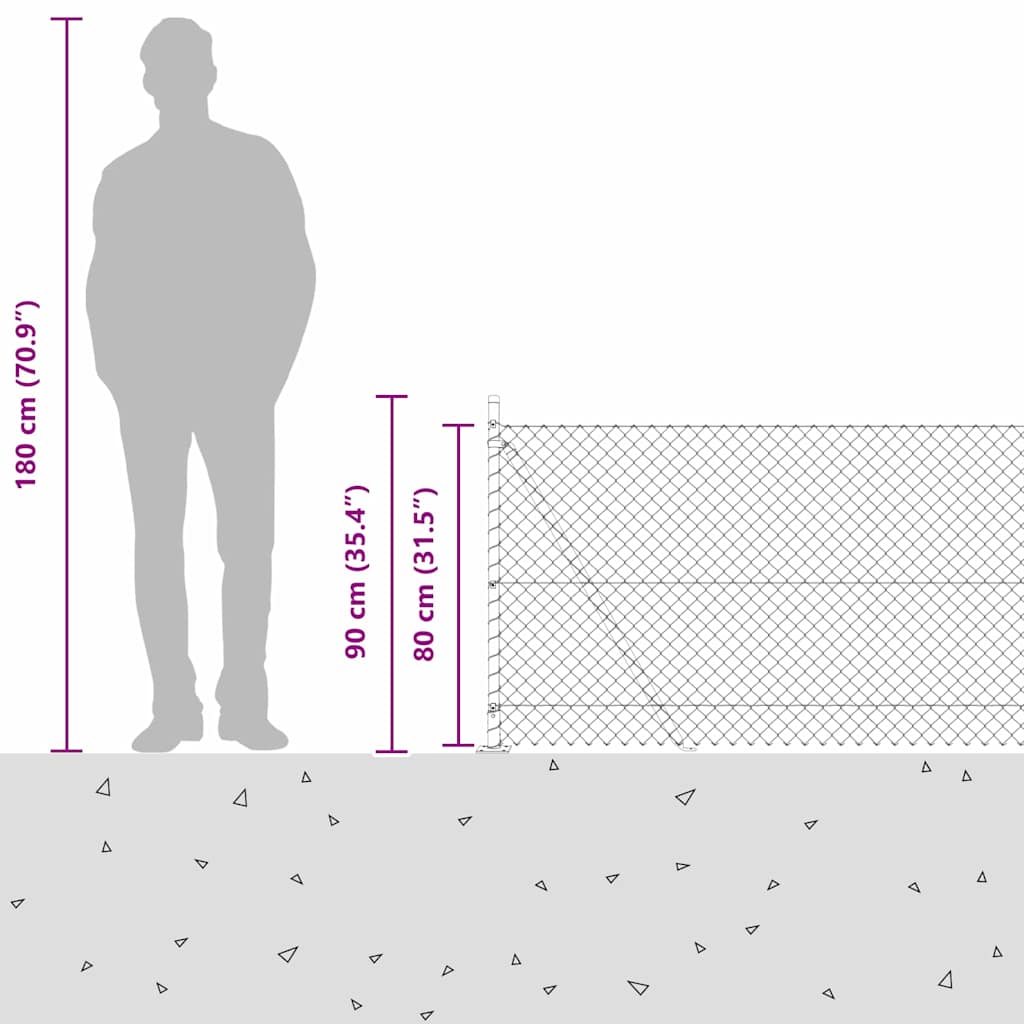 Fence Post Green 10 x 0.8 m (40 x 40 mm mesh) Steel and PVC