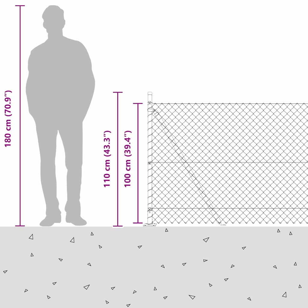 Fence Post Green 10 x 1 m (40 x 40 mm mesh) Steel and PVC