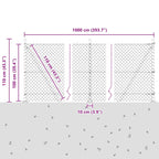 Fence Post Green 10 x 1 m (40 x 40 mm mesh) Steel and PVC