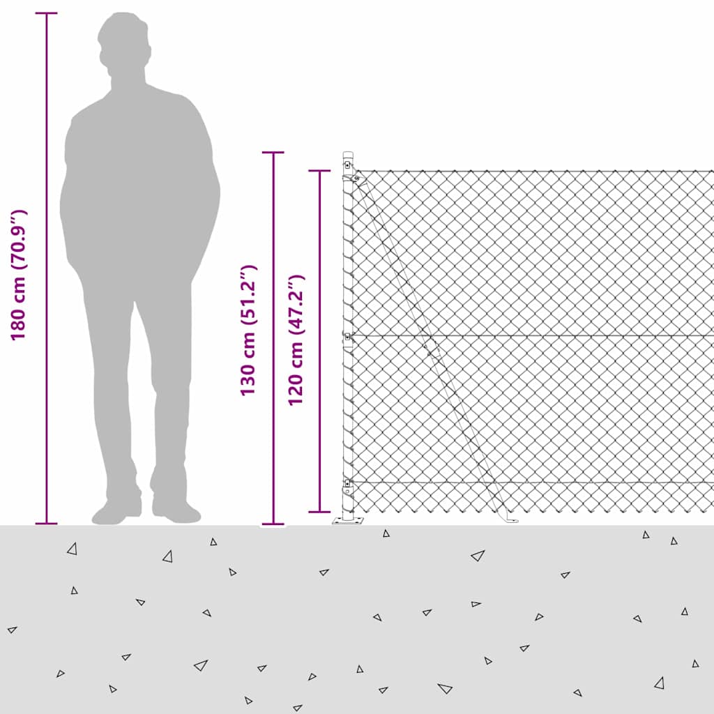 Fence Post Green 10 x 1.2 m (40 x 40 mm mesh) Steel and PVC