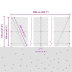 Fence Post Green 10 x 1.2 m (40 x 40 mm mesh) Steel and PVC