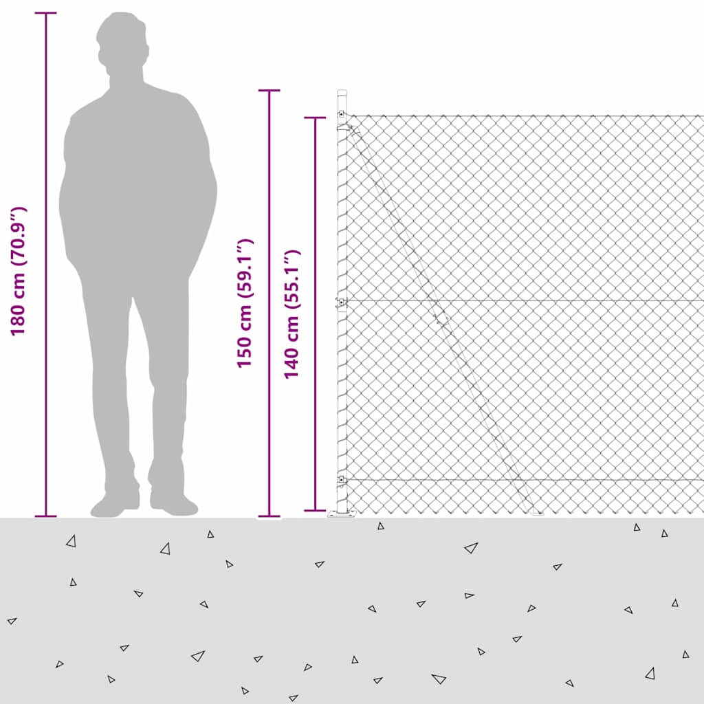 Fence Post Green 10 x 1.4 m (40 x 40 mm mesh) Steel and PVC