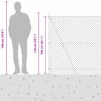 Fence Post Green 10 x 1.4 m (40 x 40 mm mesh) Steel and PVC