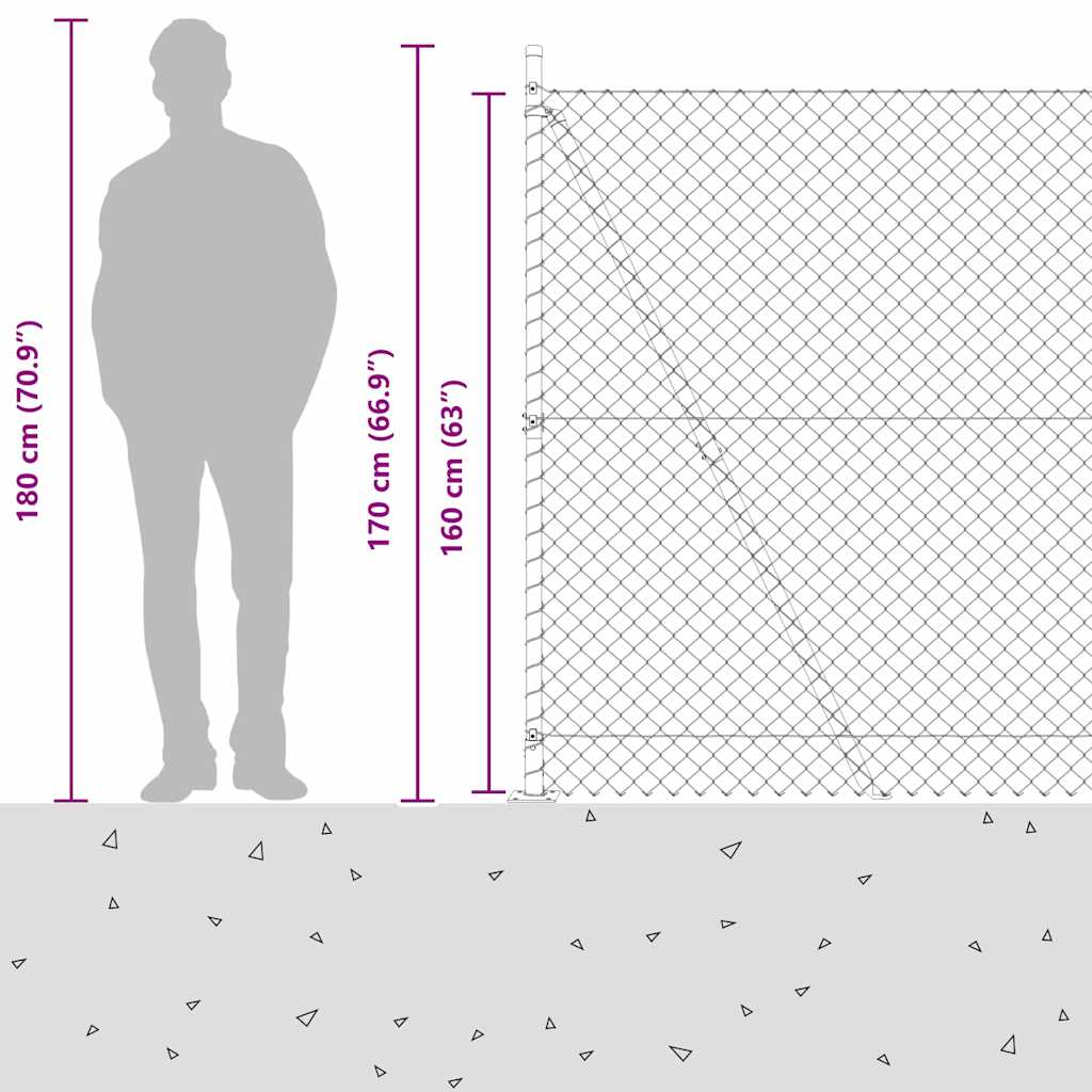 Fence Post Green 10 x 1.6 m (40 x 40 mm mesh) Steel and PVC