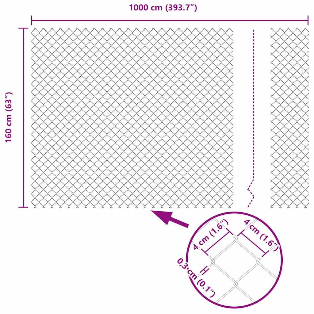 Fence Post Green 10 x 1.6 m (40 x 40 mm mesh) Steel and PVC