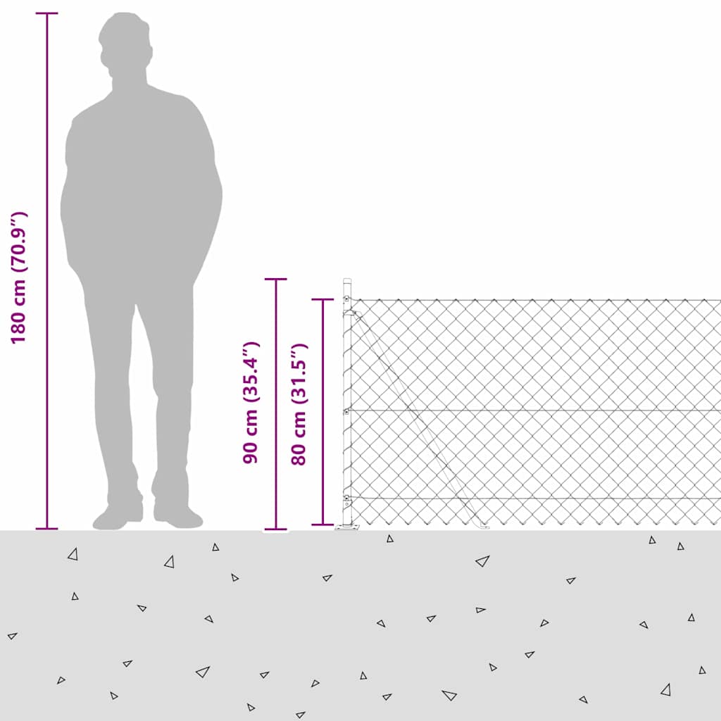 Fence Post Green 10 x 0.8 m (60 x 60 mm mesh) Steel and PVC